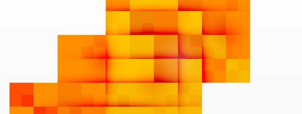 An array of orange rectangles stacked in colorful symmetry on a white background イラスト素材