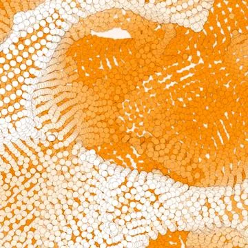 Array of paper cut circles with shadows in form of abstract organic shape. Ab Ilustración de archivo