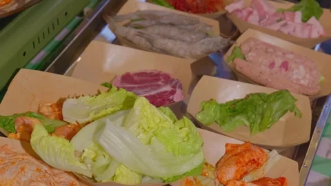 Array of prepped ingredients for a meal. Stock Footage 328617074