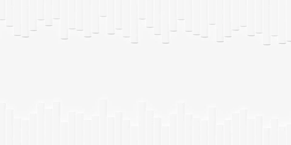 Array of random shifted white cube boxes block top and bottom edge border b.. Stock Illustration