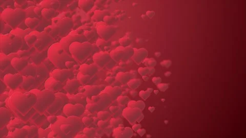 Array of Red Hearts Floating in Gradient Space Stock Footage 325194467