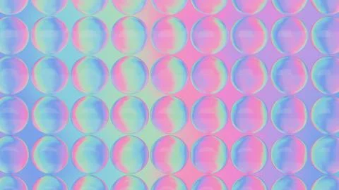 Array of regular glass spheres on pink and blue gradient background 스톡 일러스트
