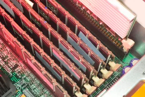 Array of server RAM Stock Photos