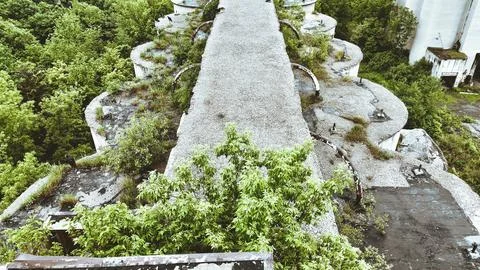 An Array of Silos - Jamesville Quarry Cement Factory - Syracuse, NY Foto stock