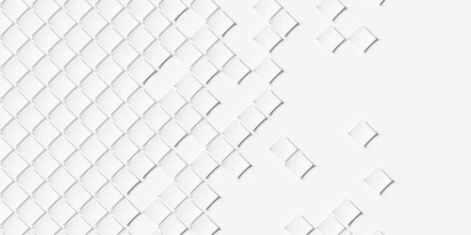 Array of small white bend squares or planes diagonally arranged geometry ba.. Stock Illustration