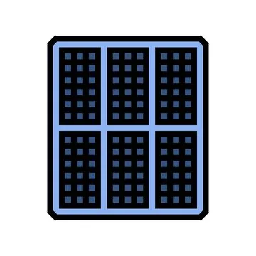 Array solar panel color icon vector illustration Stock Illustration