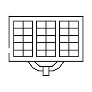 Array solar panel line icon vector illustration Illustrazione stock