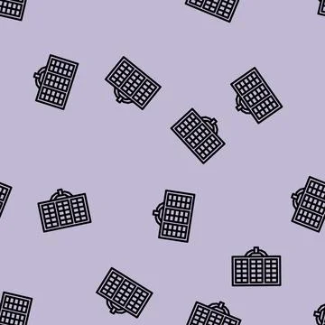 Array solar panel line vector seamless pattern Stock Illustration