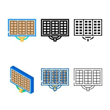 Array solar panel minimal color icon vector Stockillustratie