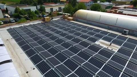 Array Of Solar Panels. Concept of sustainable. Clean Energy Concept. 4K Footage Stock Footage 232702180