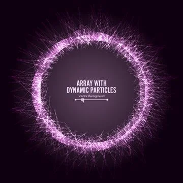 Array With Splash Emitted Particles. Big Data Complex. Visualization Abstract Stock Illustration