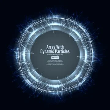 Array With Splash Particles. Connection Round Structure. Digital Abstract Stock Illustration