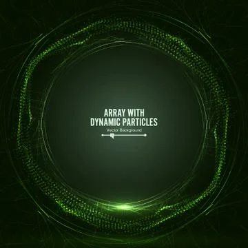 Array With Splash Particles. Connection Round Structure. Digital Abstract Stock Illustration