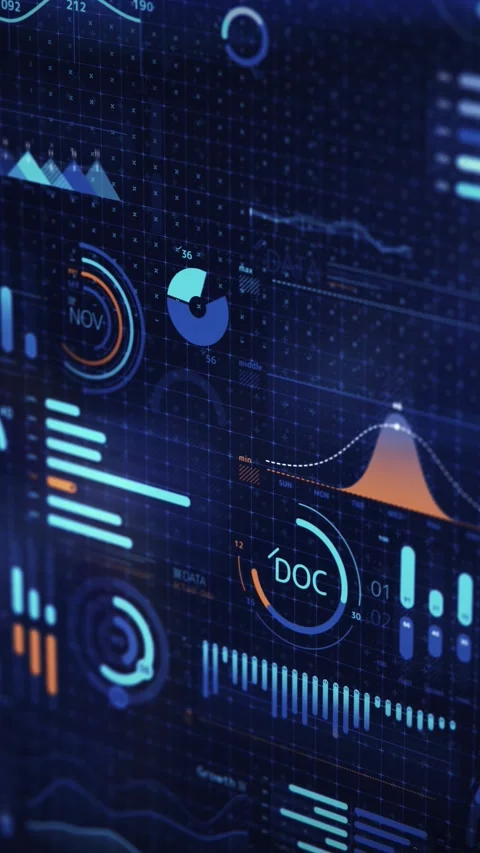 Array of stock market infographics in motion. Stock Footage 270392157