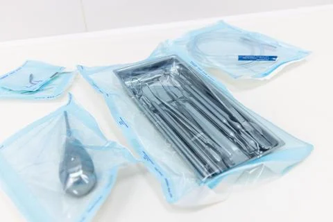 An Array of Surgical Instruments and Medical Supplies Ready for Use in a Stock Photos