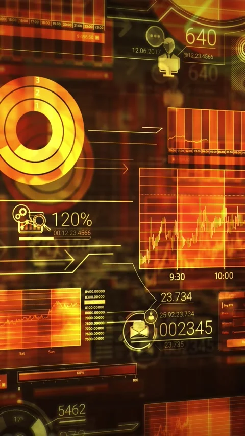 An array of trade data in 3D space. Stock Footage 274153322