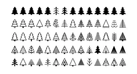 Array of tree icons イラスト素材