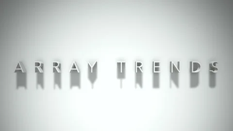 Array trends 3D title animation white text on a white background Stock Footage 298897280