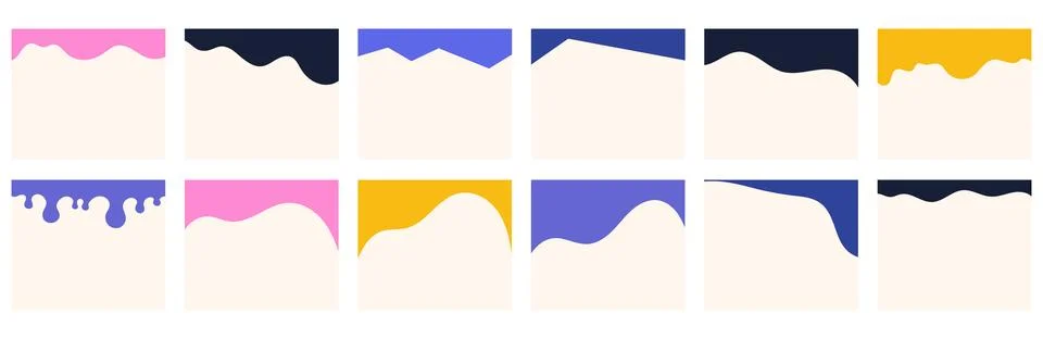 Array of varied shapes designed for headers or footers on square posts or web Stock Illustration