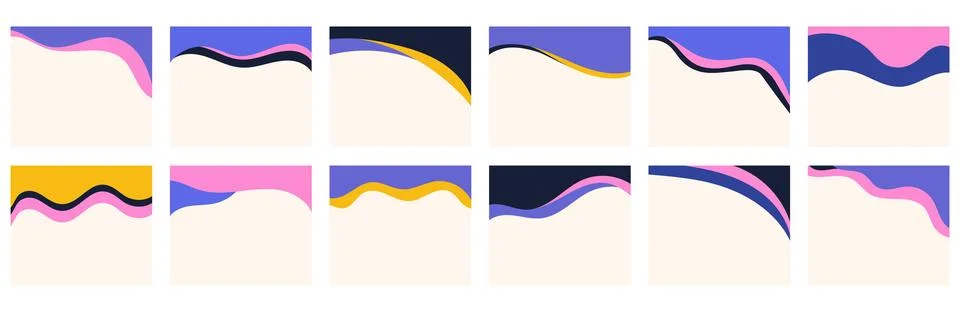 Array of varied shapes for use in headers or footers on square posts or websi Stock Illustration