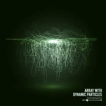 Array Vector With Dynamic Particles. Big Data Complex. Graphic Abstract 스톡 일러스트
