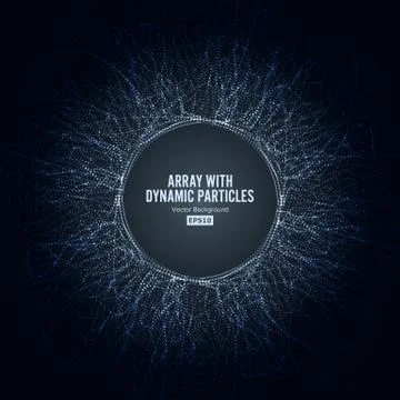 Array Vector With Dynamic Particles. Big Data Complex. Graphic Abstract Stock Illustration