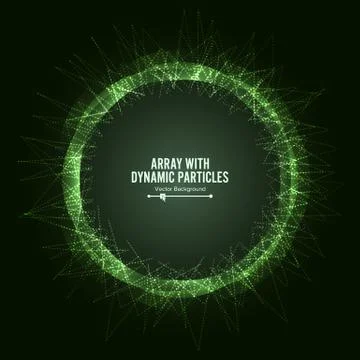 Array Vector With Dynamic Particles. Round Shape Of  . Graphic Abstrac Stock Illustration