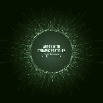 Array Vector With Dynamic Particles. Round Dots  And Lines. Graphic Abstrac 스톡 일러스트