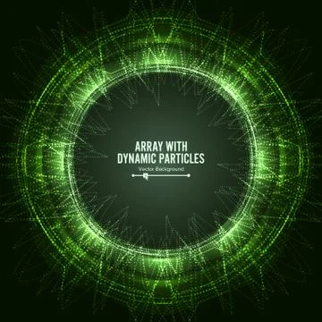 Array Vector With Dynamic Particles. Technology Motion Design. Graphic Abstract Stockillustratie