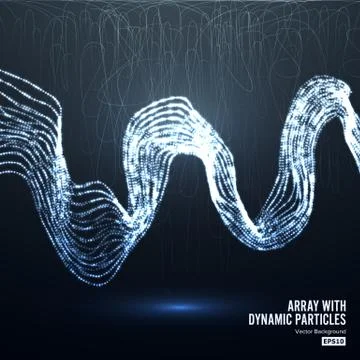 Array Vector With Dynamic Particles. Technology Motion Design. Graphic Abstract Ilustración de archivo