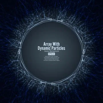 Array Vector With Splash Emitted Particles. Connection Round Structure Stock Illustration