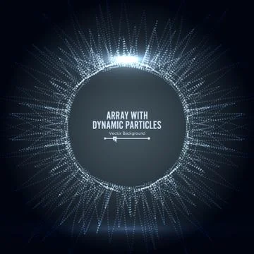 Array Vector With Splash Emitted Particles. Big Data Complex. Visualization Stockillustratie