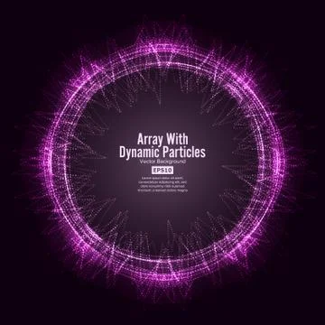 Array Vector With Splash Particles. Big Data Complex. Digital Abstract 스톡 일러스트