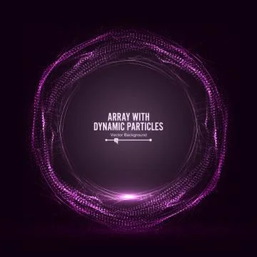 Array Vector With Splash Particles. Big Data Complex. Digital Abstract Illustrazione stock