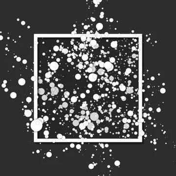 Array of vector white paper cut circles with shadows. Abstract geometric back Ilustración de archivo