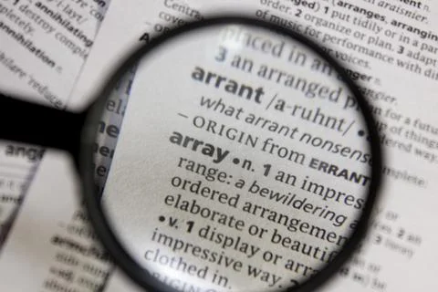 Array word or phrase in a dictionary. 스톡 사진