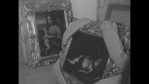 Arrayed stolen paintings Stock Footage 103379331