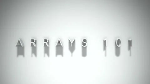 Arrays 101 3D title animation with shadows on a white background Stock Footage 297015772