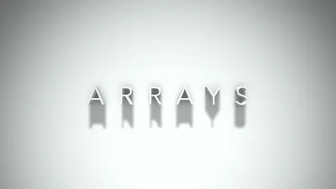 Arrays 3D title animation with shadows on a white background Stock Footage 297015779