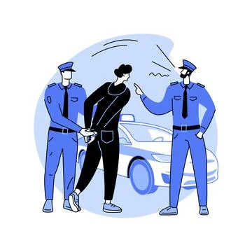 Arrest abstract concept vector illustration. Stock Illustration
