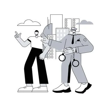 Arrest abstract concept vector illustration. Stock Illustration