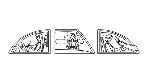Arrest drunk driver woman vector Stock Illustration