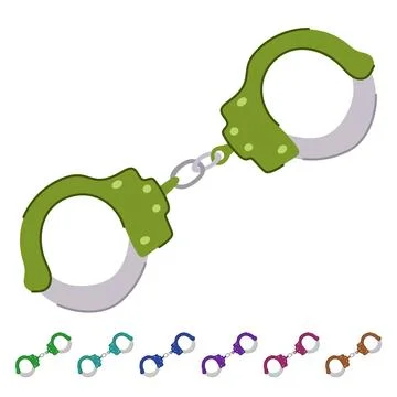 Arrest handcuffs vector cartoon graphic Stock Illustration