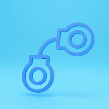 Arrest icon. 3d render of arrest icon. 3d icon of cuff isolated on colour bac Stockillustratie