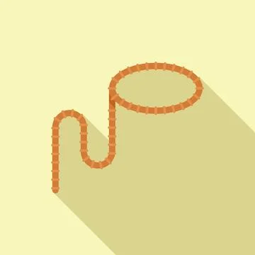 Arrest lasso icon flat vector. Cowboy rope Stock Illustration