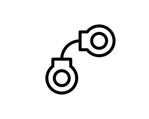 Arrest outline vector icon. Thin line black arrest icon, flat vector simple e Illustrazione stock