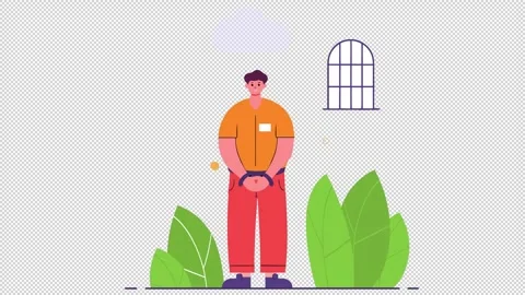Arrested Character in Nature Scene Stock Footage 321868206