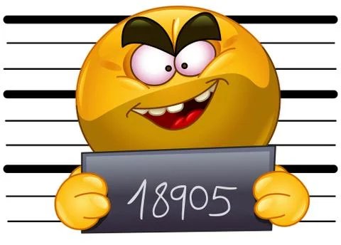 Arrested emoticon Stock Illustration