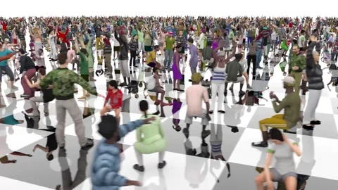 Arrested Large Asymptomatic Crowd of People Stock Footage 135887319