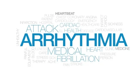 Arrhythmia animated word cloud, text design animation. Kinetic typography. Stock Footage